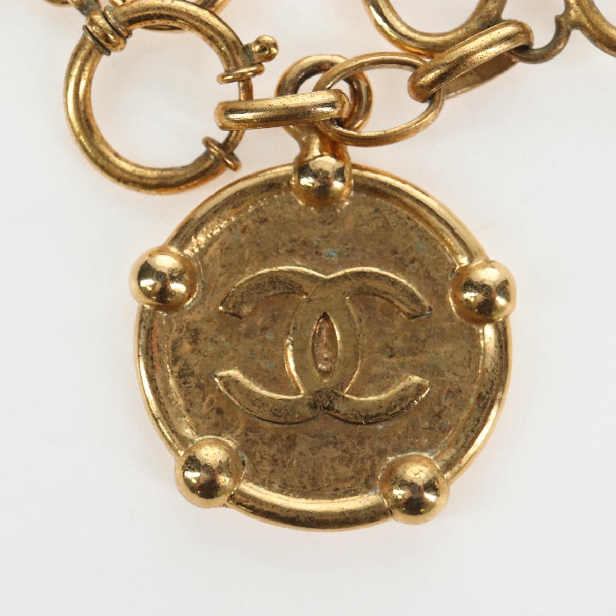 CHANEL Bracelet metal Gold Tone CC Auth 195952V