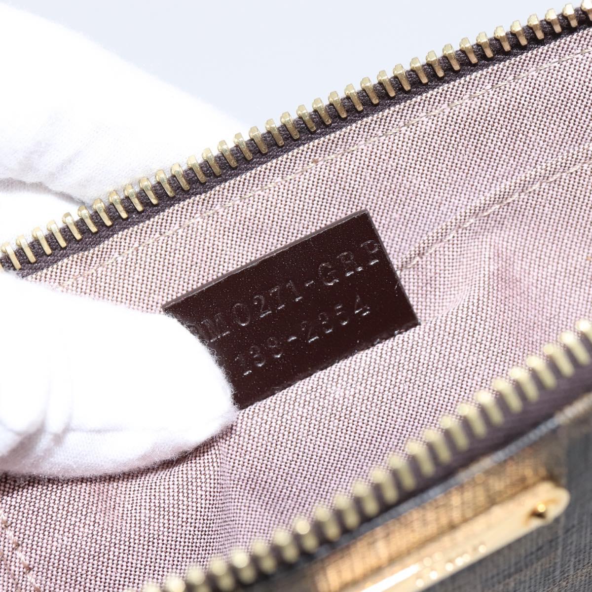 FENDI Zucca Canvas Accessory Pouch PVC Brown Black 8BS073 Auth 195954V