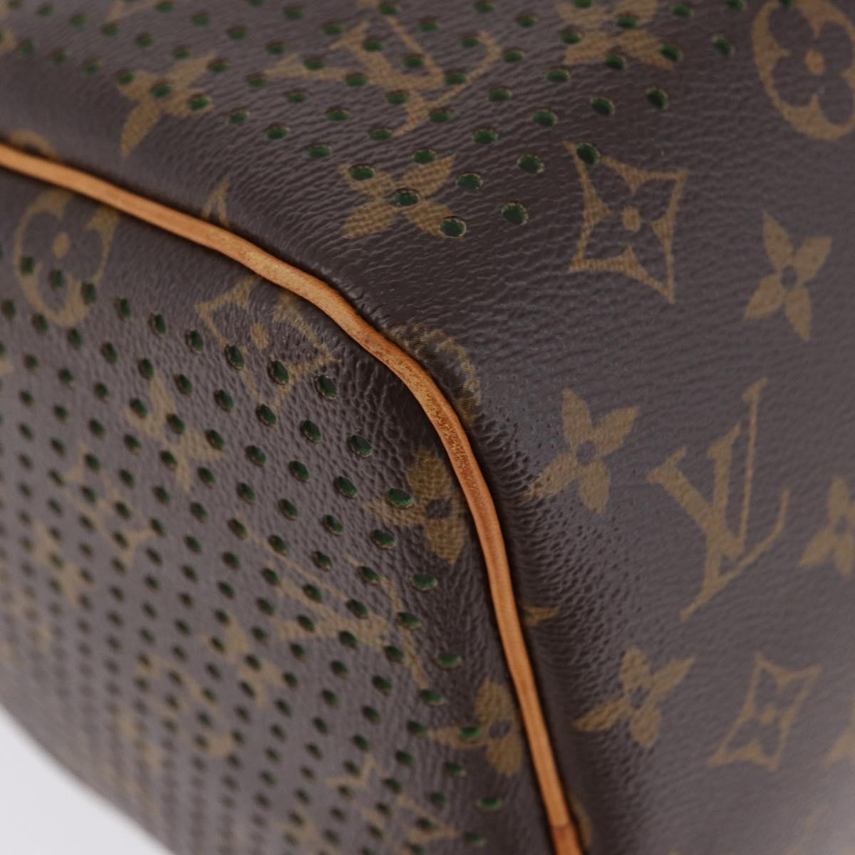 LOUIS VUITTON Monogram Perfo Speedy 30 Hand Bag Green M95181 LV Auth 195957V
