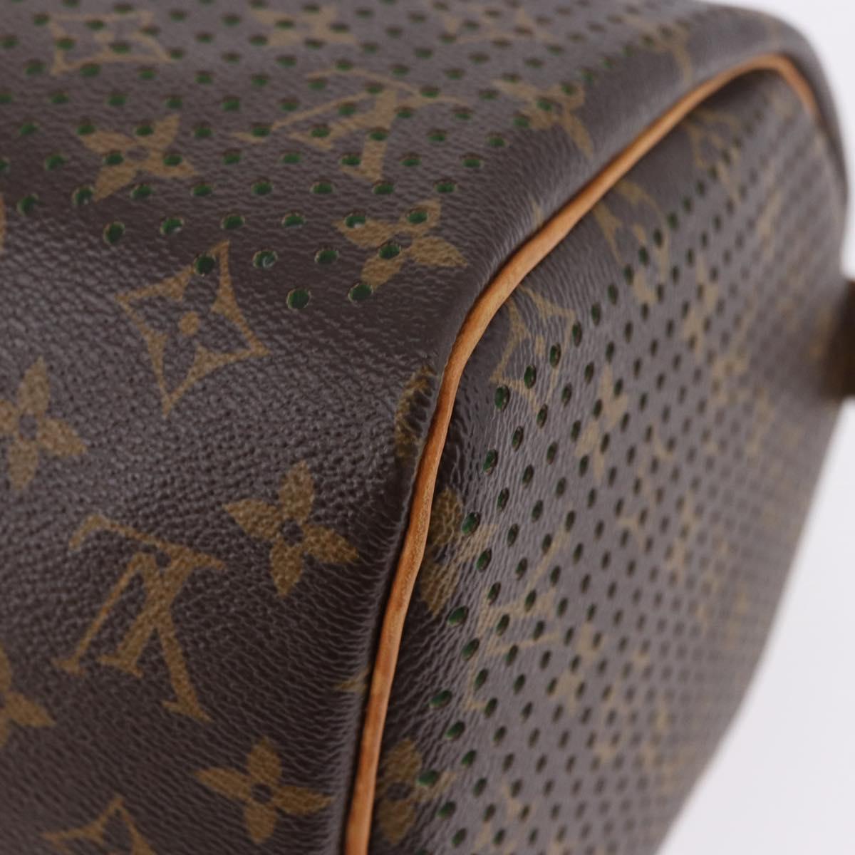 LOUIS VUITTON Monogram Perfo Speedy 30 Hand Bag Green M95181 LV Auth 195957V
