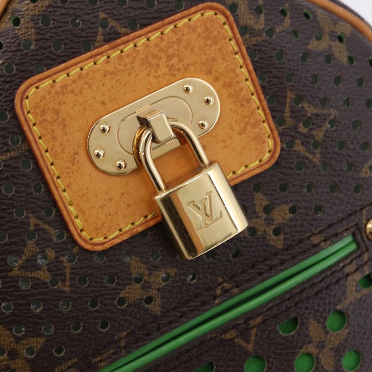 LOUIS VUITTON Monogram Perfo Speedy 30 Hand Bag Green M95181 LV Auth 195957V