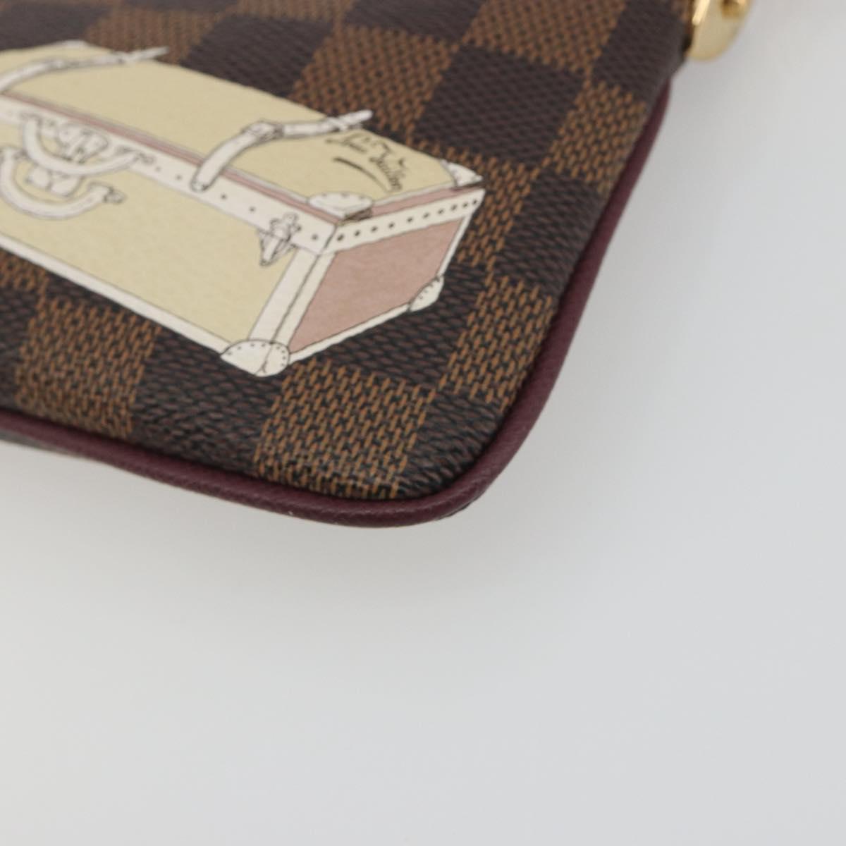 LOUIS VUITTON Damier Ebene Pochette Mira MM Pouch N63091 LV Auth 195958V