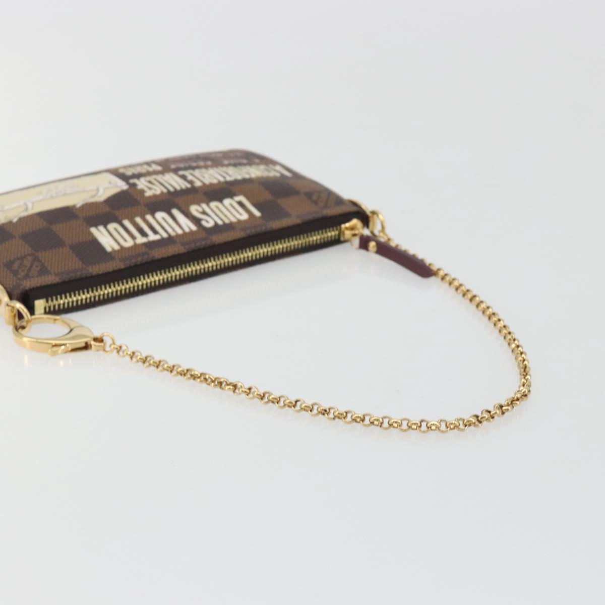 LOUIS VUITTON Damier Ebene Pochette Mira MM Pouch N63091 LV Auth 195958V