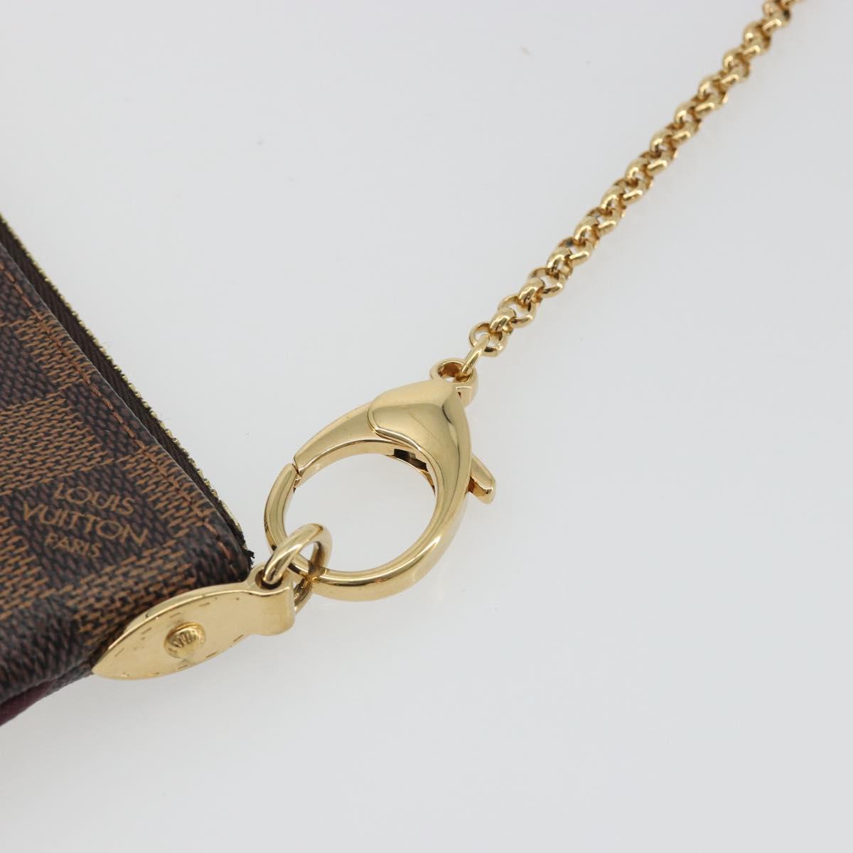 LOUIS VUITTON Damier Ebene Pochette Mira MM Pouch N63091 LV Auth 195958V