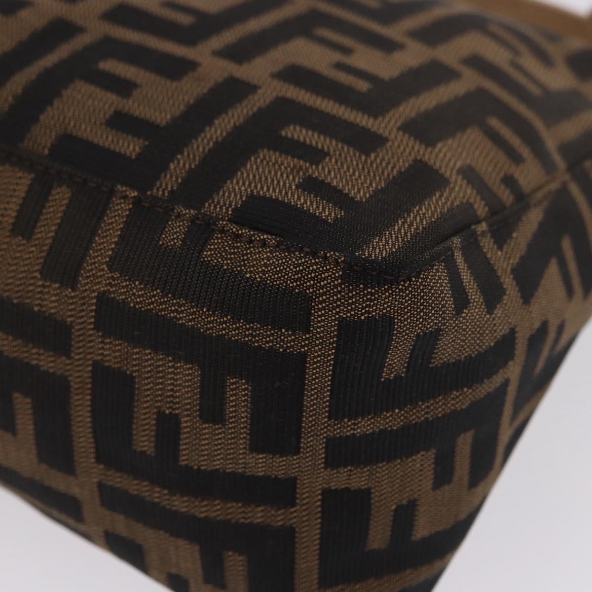 FENDI Zucca Canvas Hand Bag Black Brown Auth 195959V