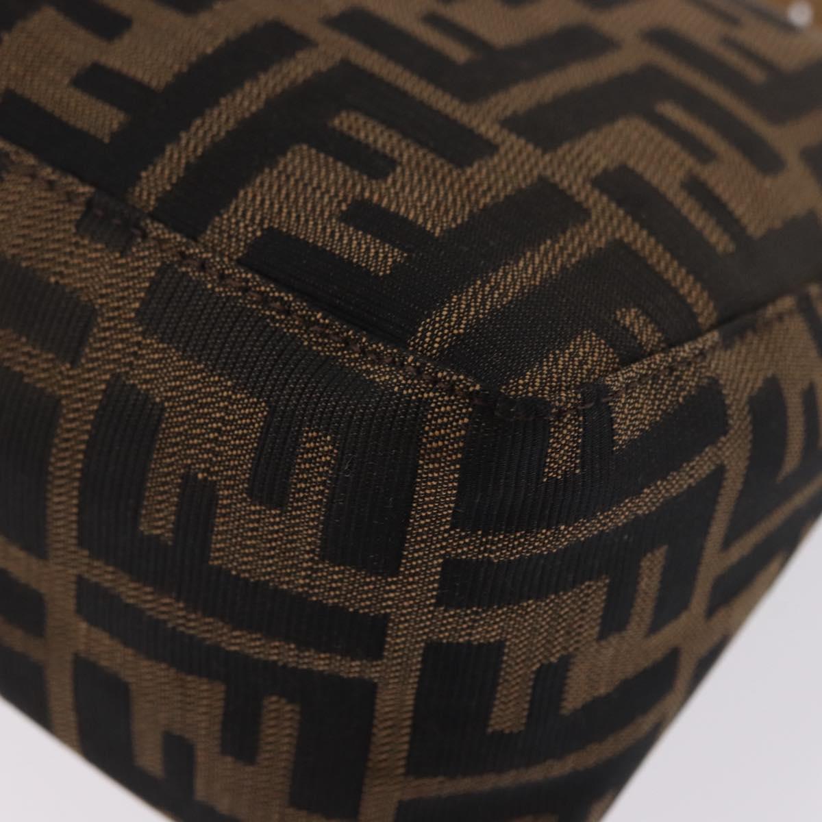 FENDI Zucca Canvas Hand Bag Black Brown Auth 195959V