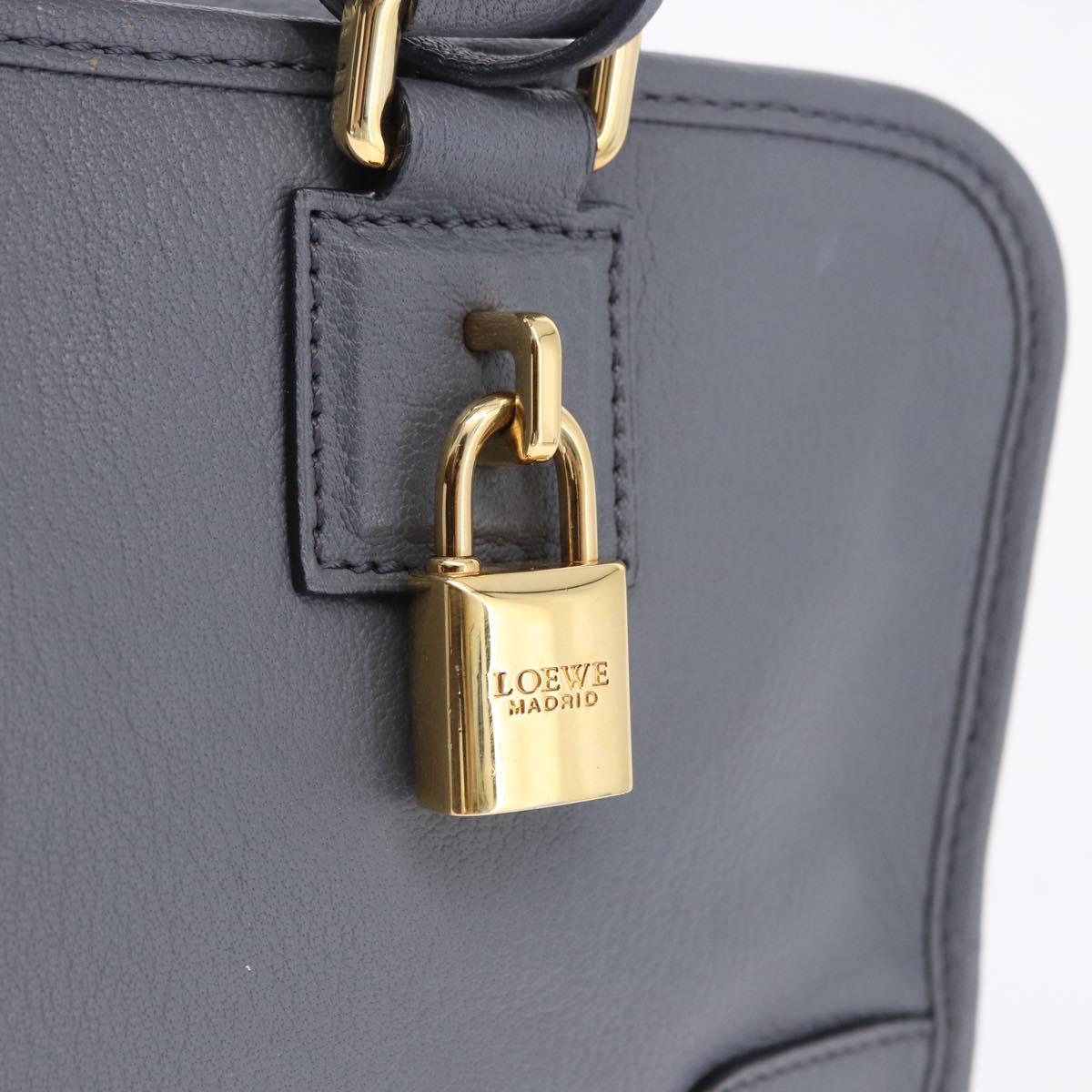 LOEWE Amazona 28 Hand Bag Leather Gray Gold Auth 195962M