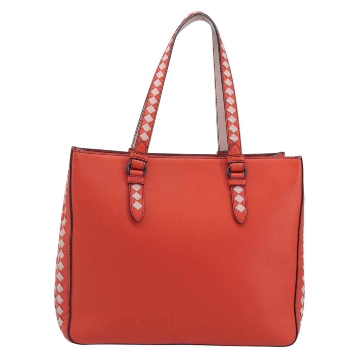 BOTTEGA VENETA INTRECCIATO Tote Bag Leather Red Auth 195966V