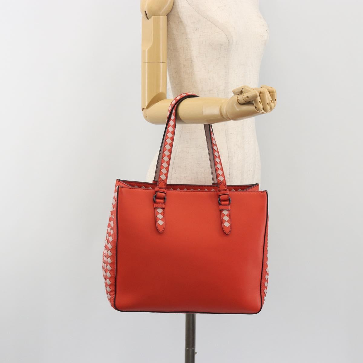 BOTTEGA VENETA INTRECCIATO Tote Bag Leather Red Auth 195966V