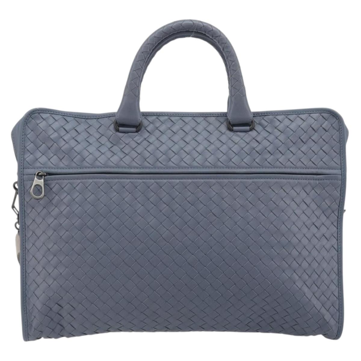 BOTTEGA VENETA INTRECCIATO Briefcase Leather 2way Light Blue Auth 195968A