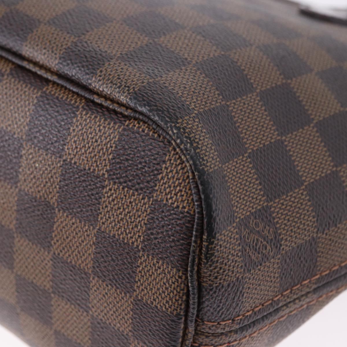 LOUIS VUITTON Damier Ebene Neverfull PM Tote Bag N51109 LV Auth 195969