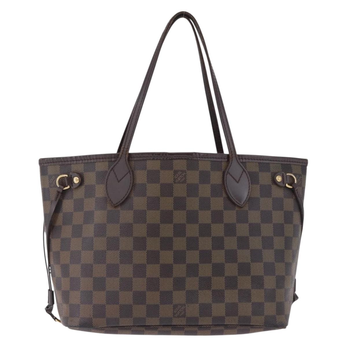 LOUIS VUITTON Damier Ebene Neverfull PM Tote Bag N51109 LV Auth 195969