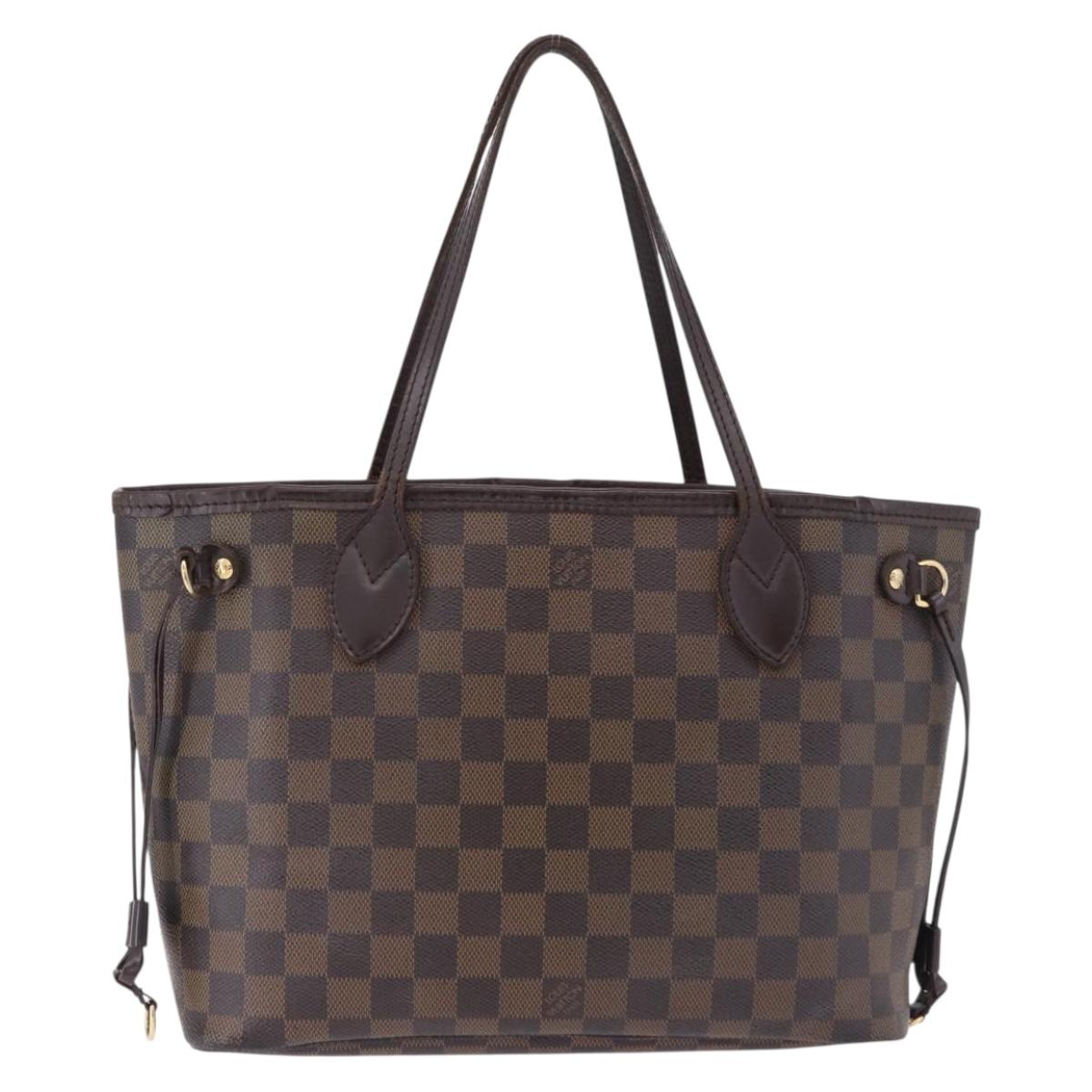 LOUIS VUITTON Damier Ebene Neverfull PM Tote Bag N51109 LV Auth 195969