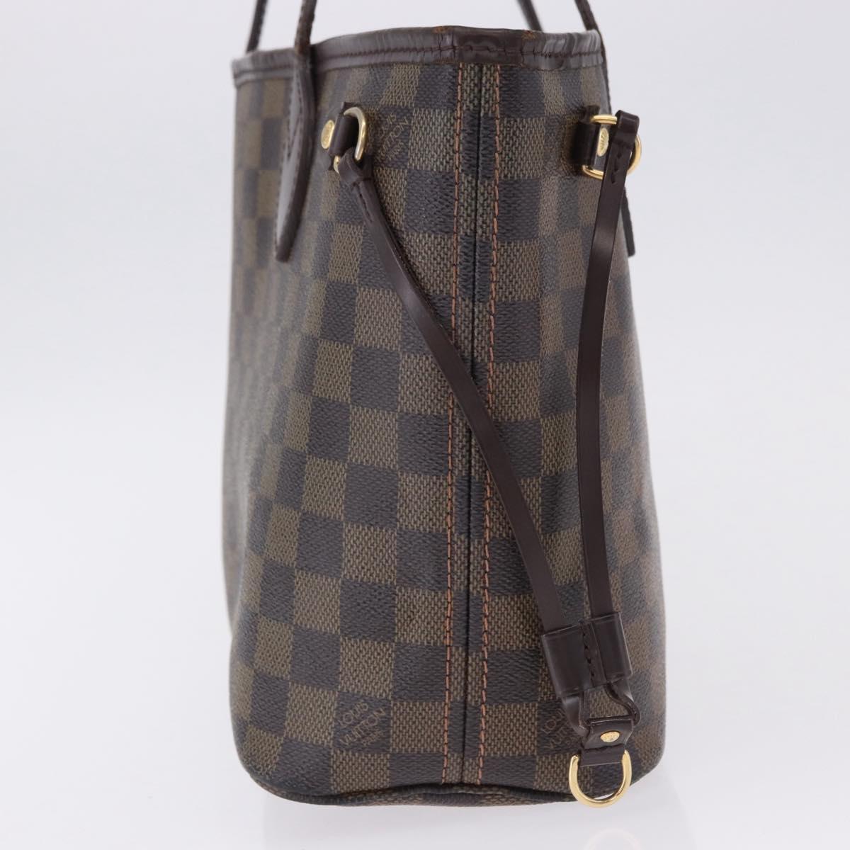LOUIS VUITTON Damier Ebene Neverfull PM Tote Bag N51109 LV Auth 195969