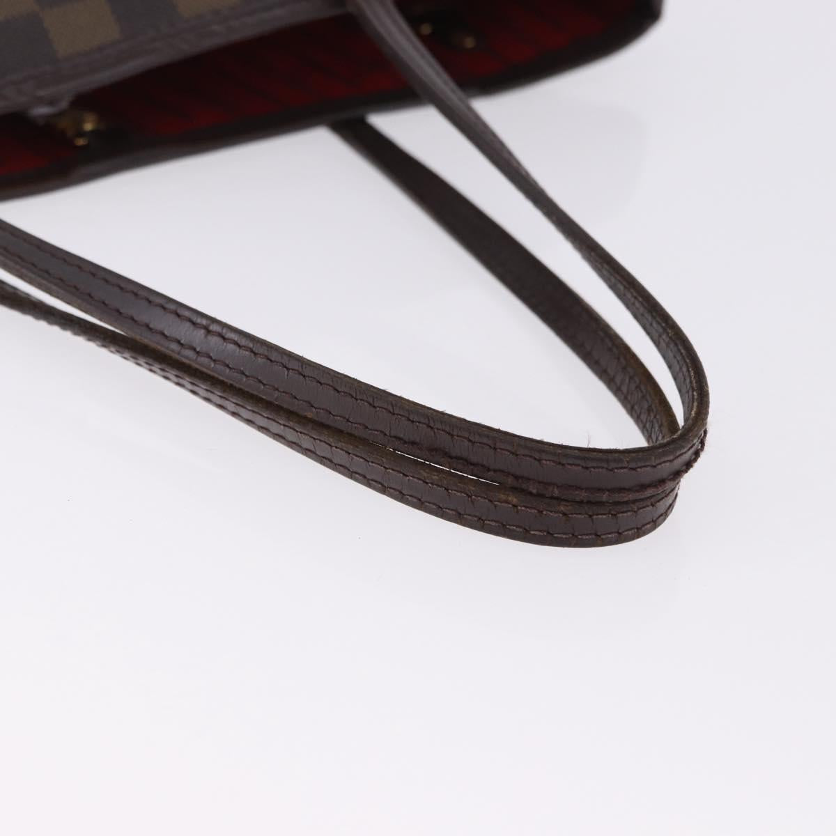 LOUIS VUITTON Damier Ebene Neverfull PM Tote Bag N51109 LV Auth 195969