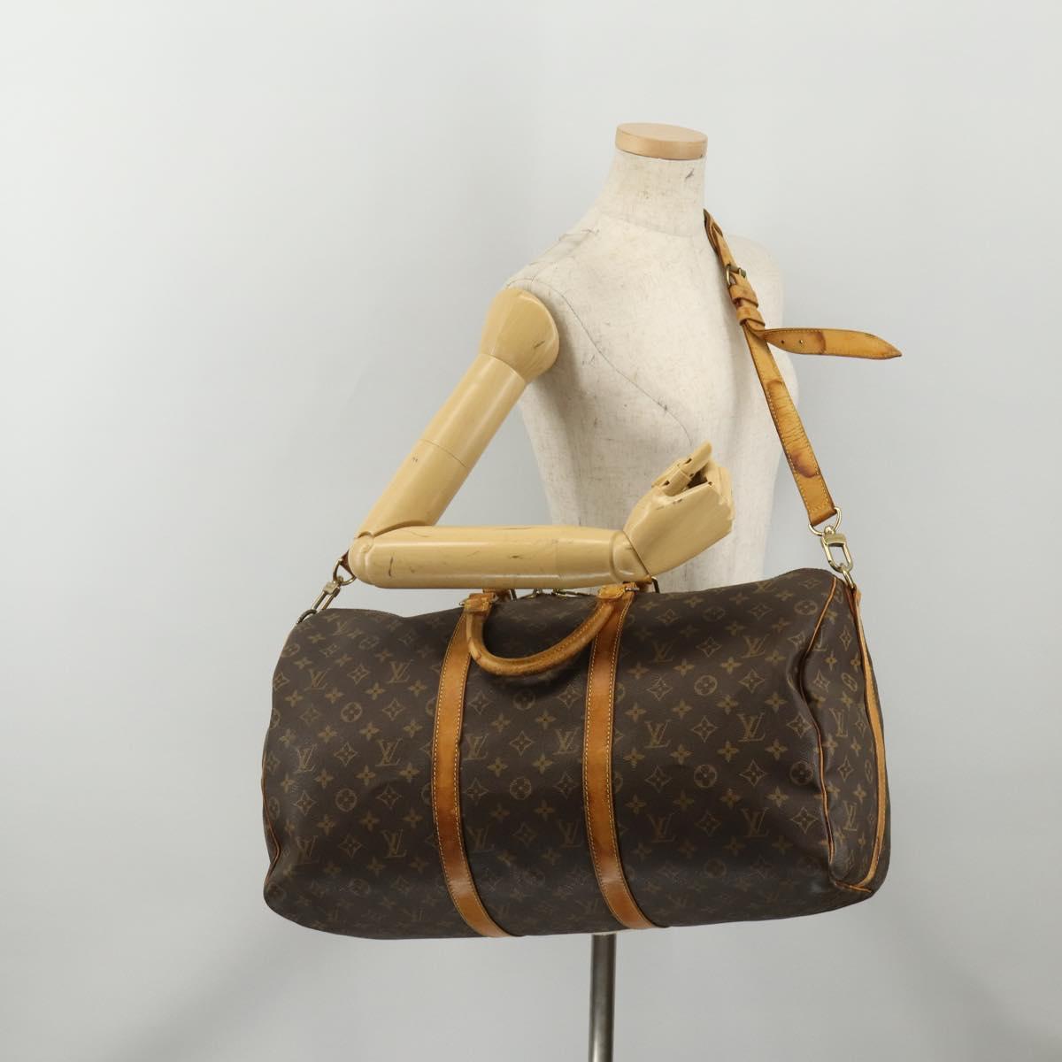 LOUIS VUITTON Monogram Keepall Bandouliere 50 Boston Bag M41416 LV Auth 195977