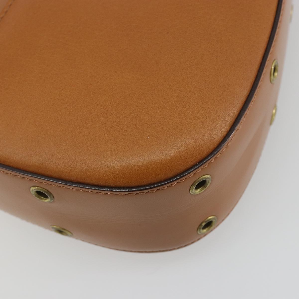 Christian Dior Street Chic Shoulder Bag Leather Brown Gold Auth 195980V