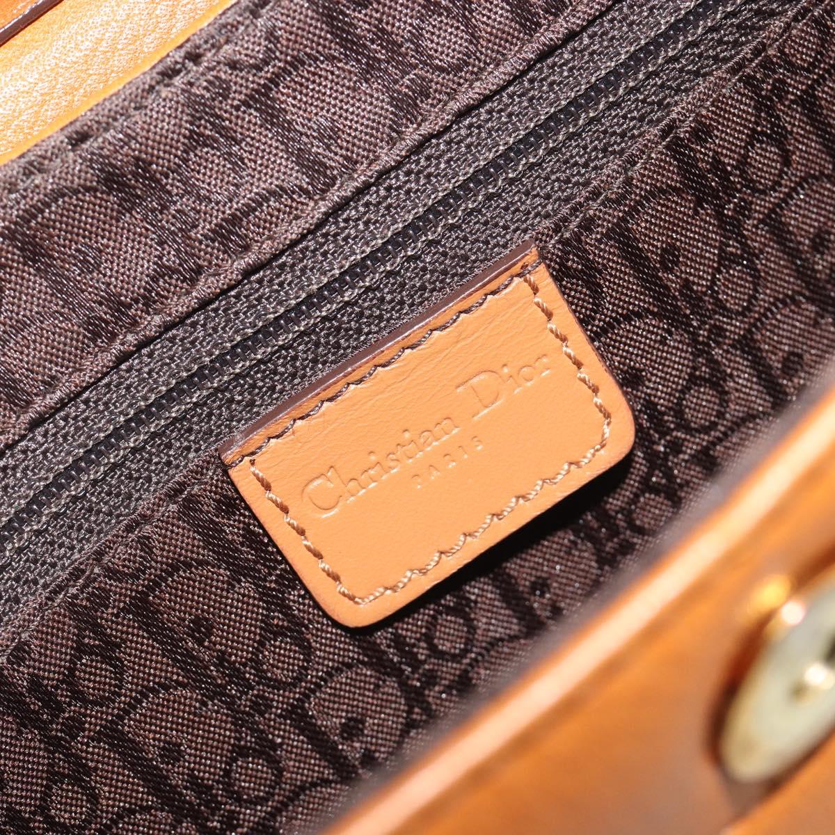 Christian Dior Street Chic Shoulder Bag Leather Brown Gold Auth 195980V