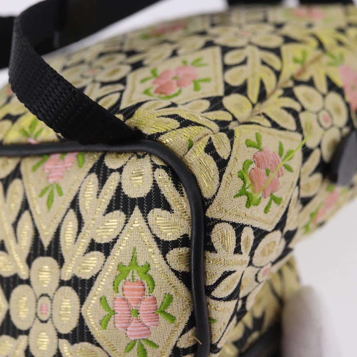 Miu Miu Shoulder Bag Satin Yellow Silver Auth 195988M