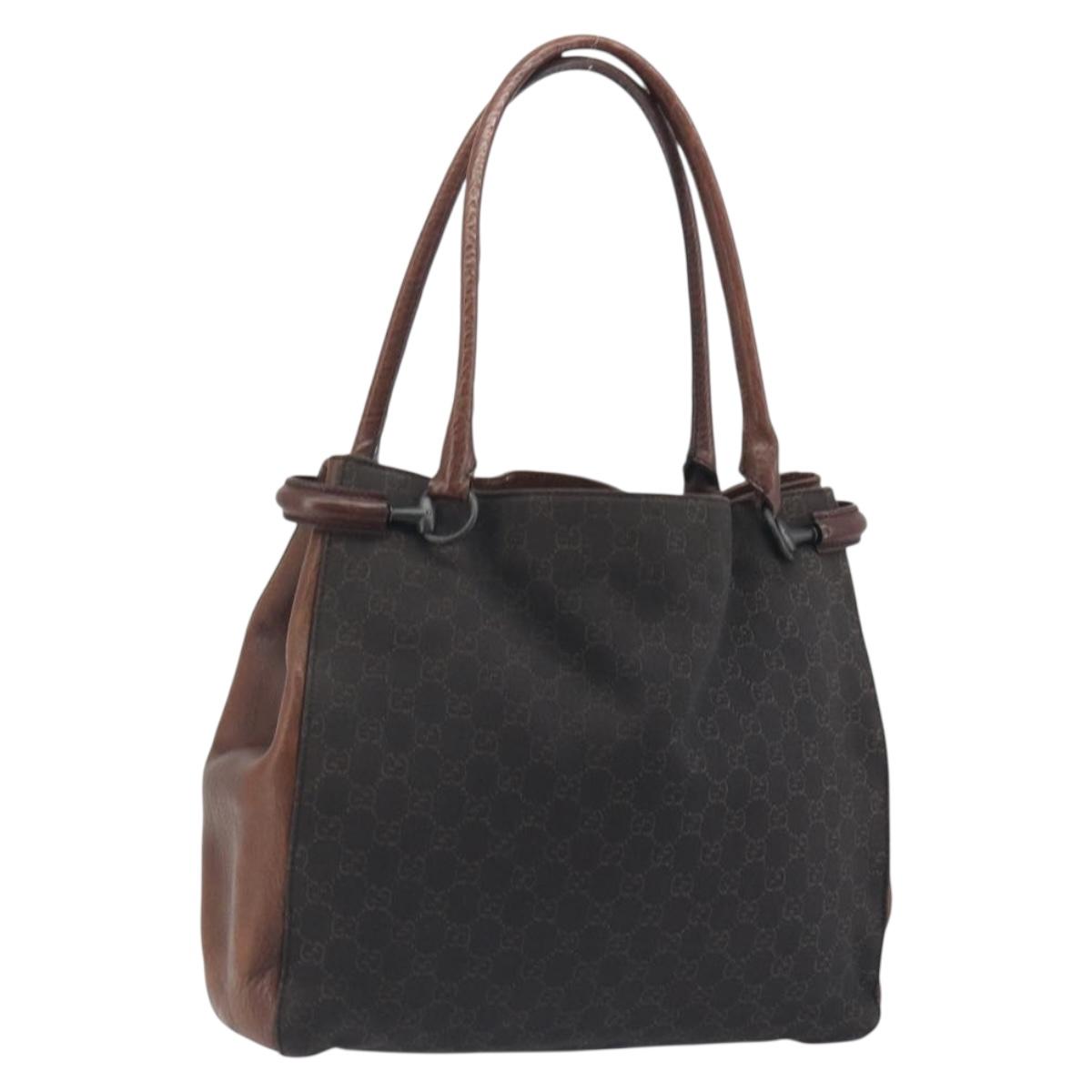 GUCCI GG Canvas Tote Bag Black 101346 Auth 195992
