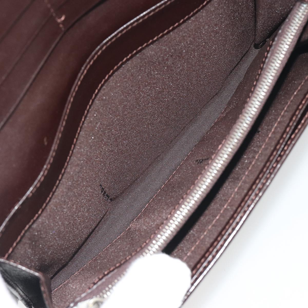 FENDI Zucca Canvas Long Wallet Black Brown Auth 195997V