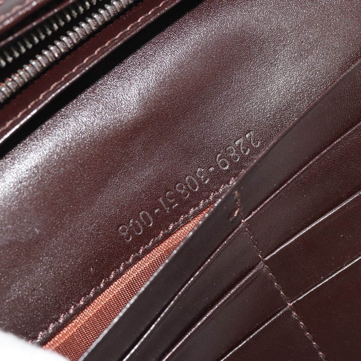 FENDI Zucca Canvas Long Wallet Black Brown Auth 195997V