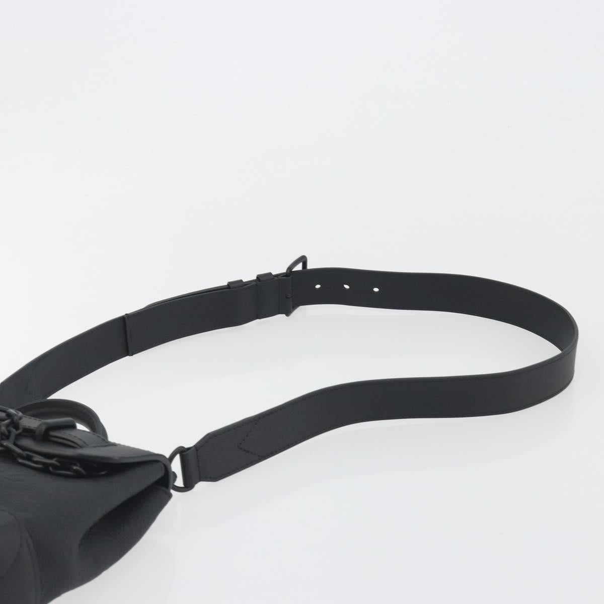 LOUIS VUITTON Taurillon Clemence Monogram Steamer PM Black M24436 Auth 196000SM