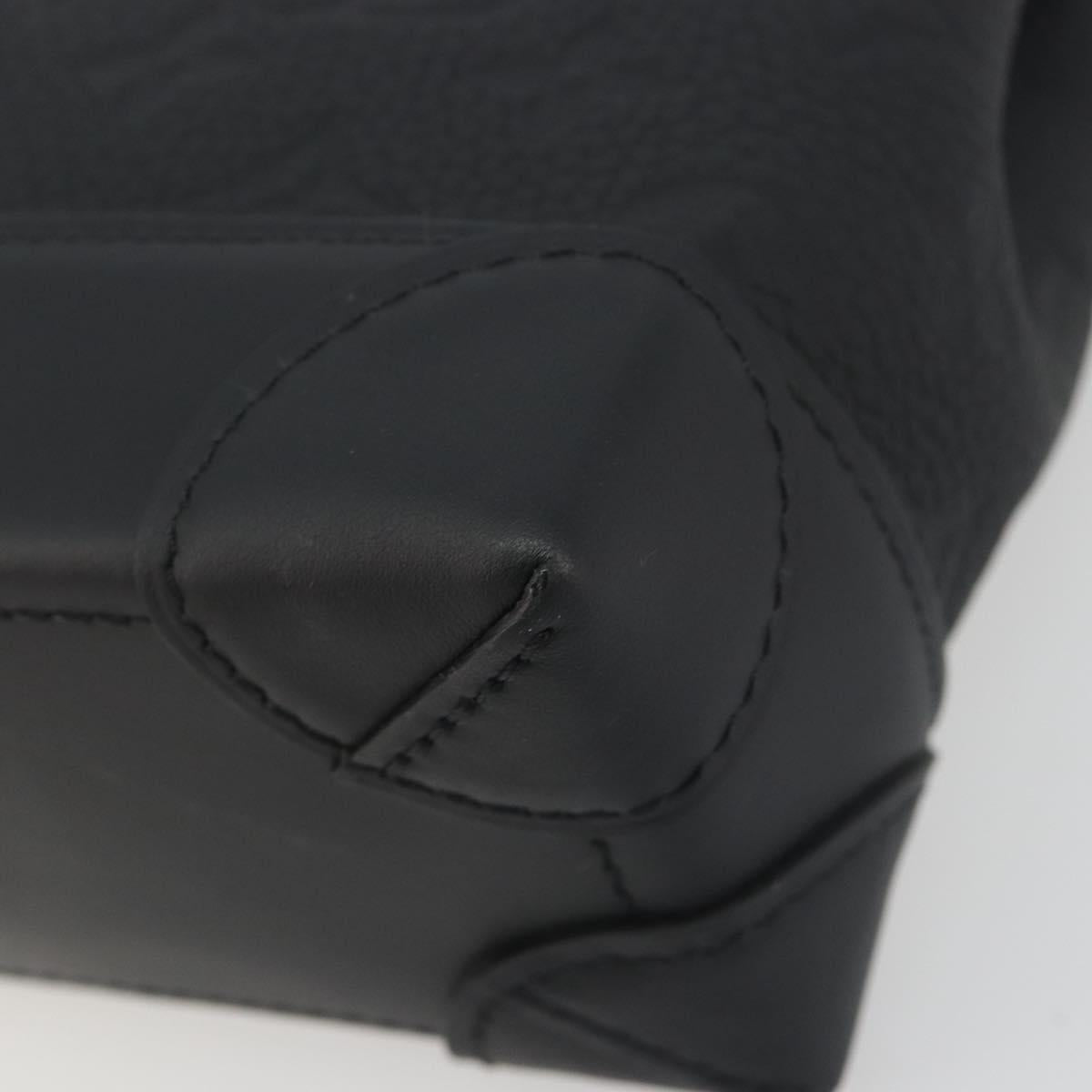 LOUIS VUITTON Taurillon Clemence Monogram Steamer PM Black M24436 Auth 196000SM