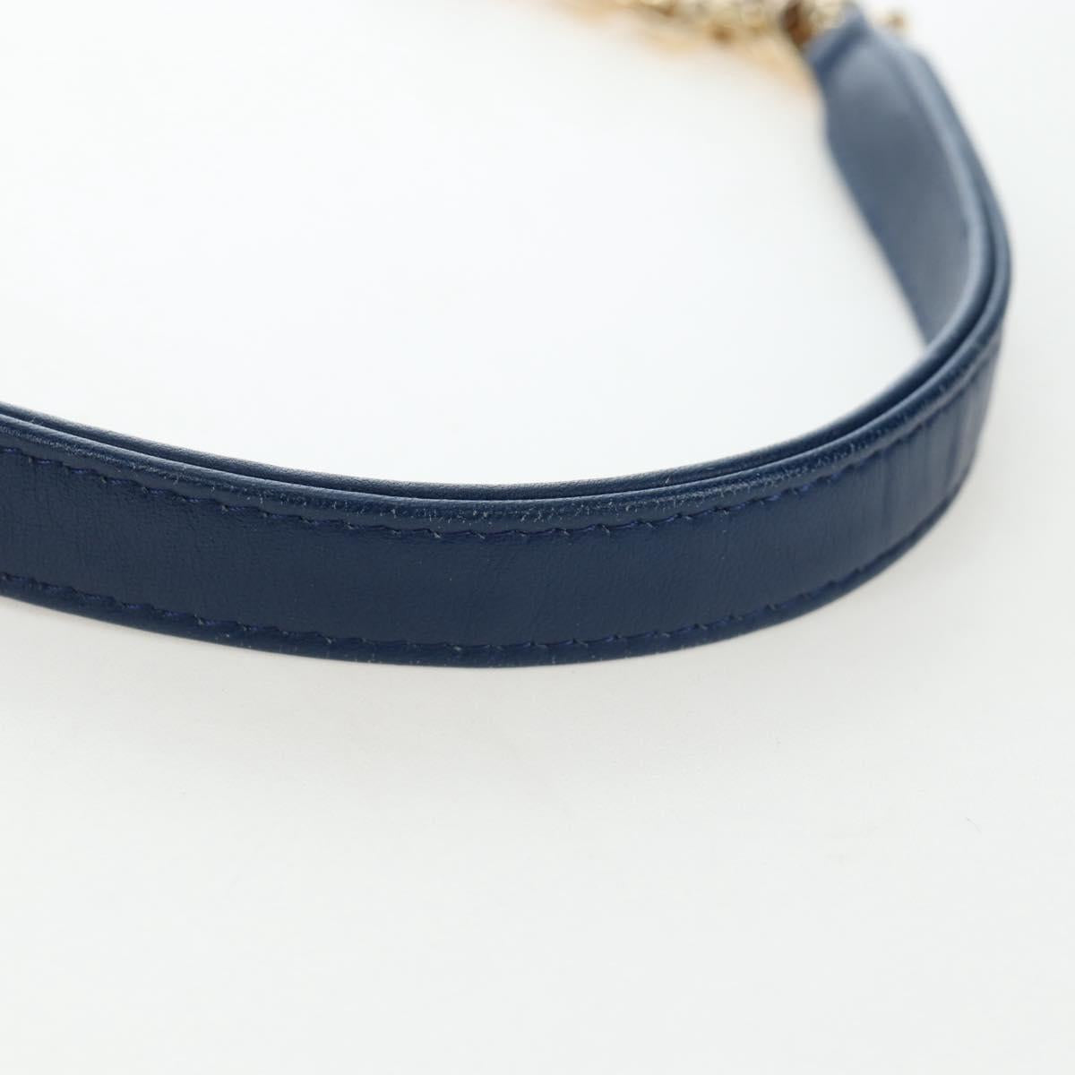CHANEL Matelasse Chain Shoulder Bag Lamb Skin Blue Gold CC Auth 196001M