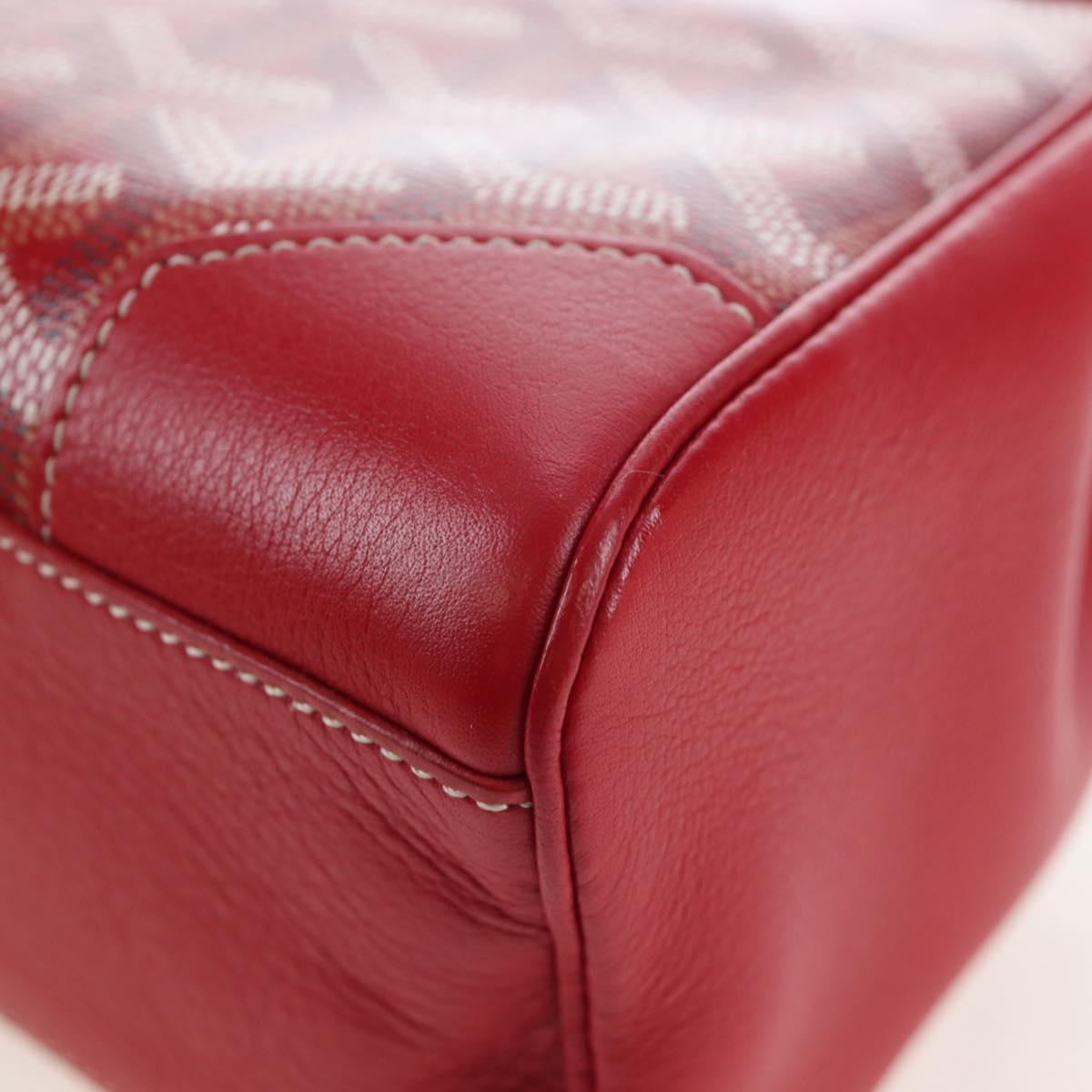 GOYARD Herringbone Saigon Hand Bag PVC Red Auth 196004SM