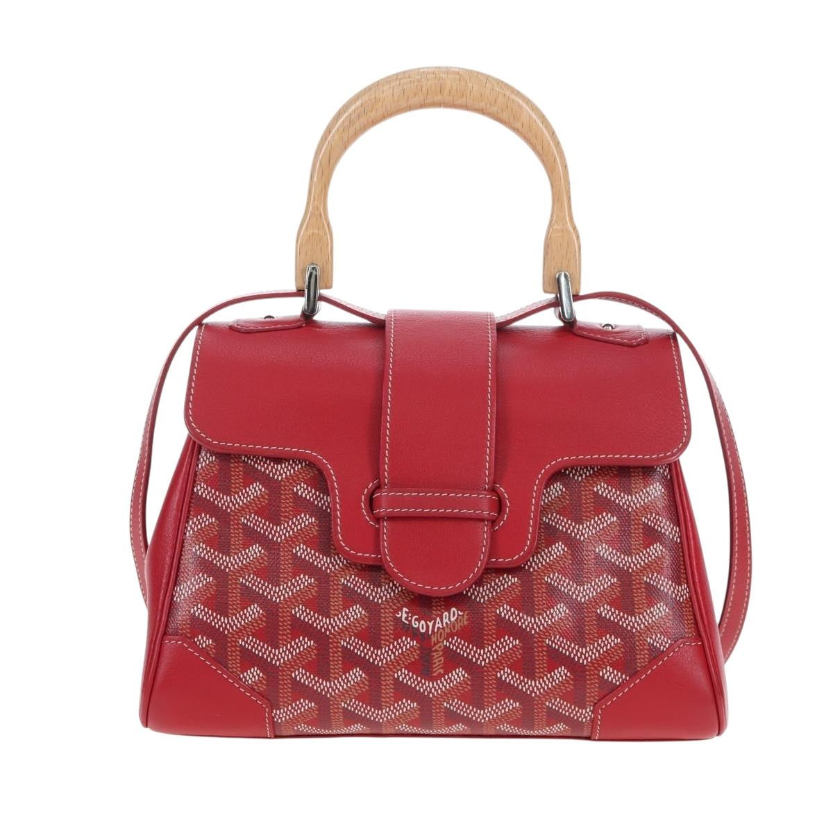 GOYARD Herringbone Saigon Hand Bag PVC Red Auth 196004SM