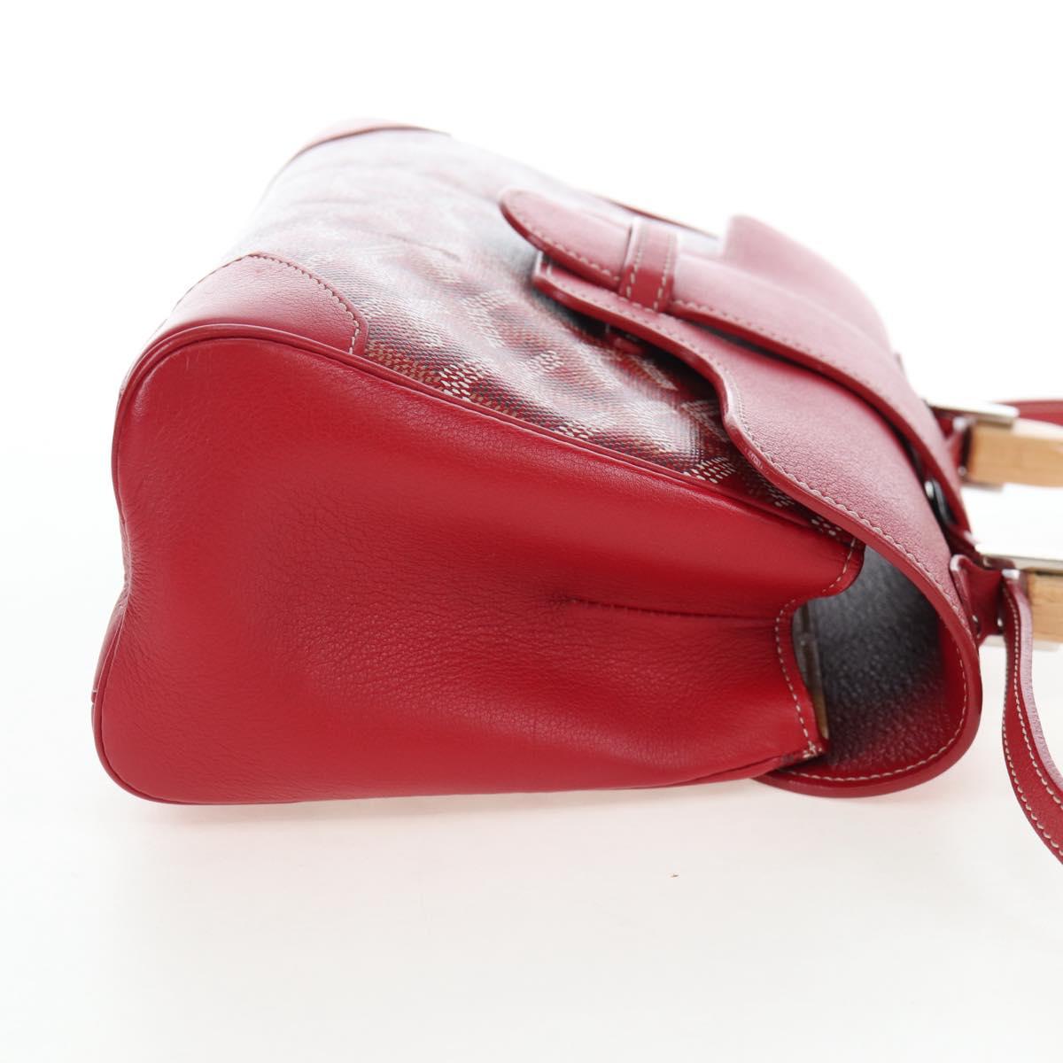 GOYARD Herringbone Saigon Hand Bag PVC Red Auth 196004SM