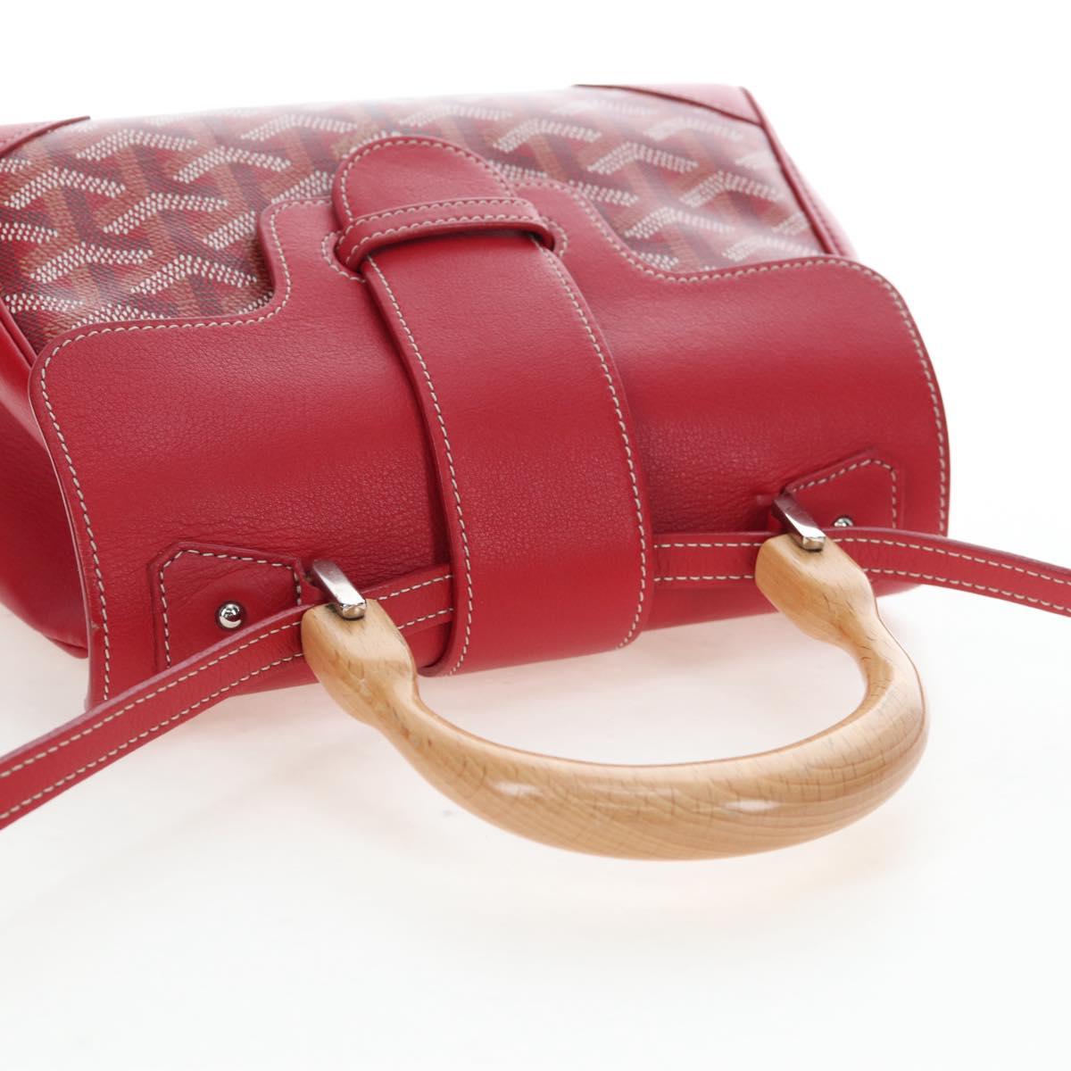 GOYARD Herringbone Saigon Hand Bag PVC Red Auth 196004SM