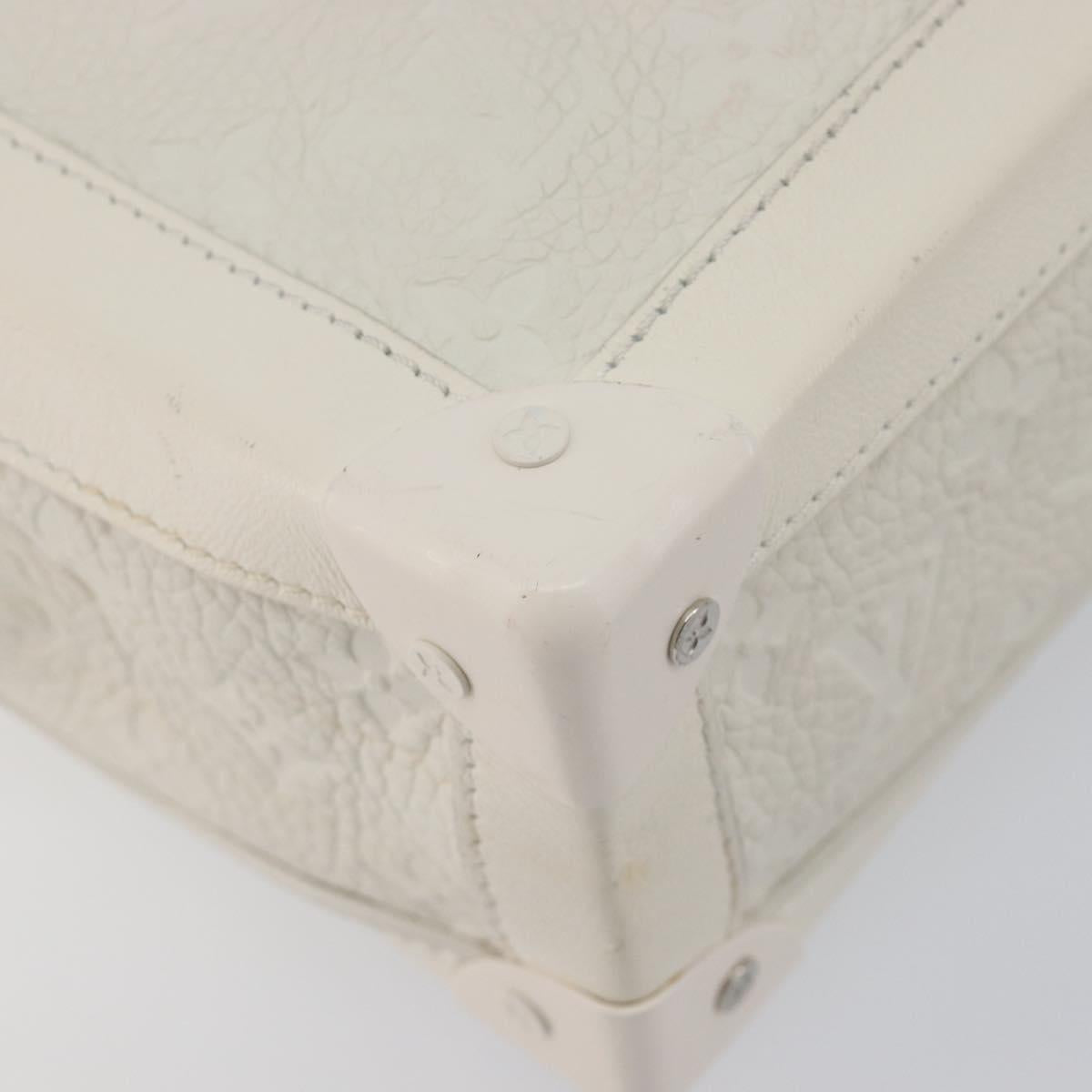 LOUIS VUITTON Monogram Empreinte Soft Trunk Bag White M53287 LV Auth 196005V
