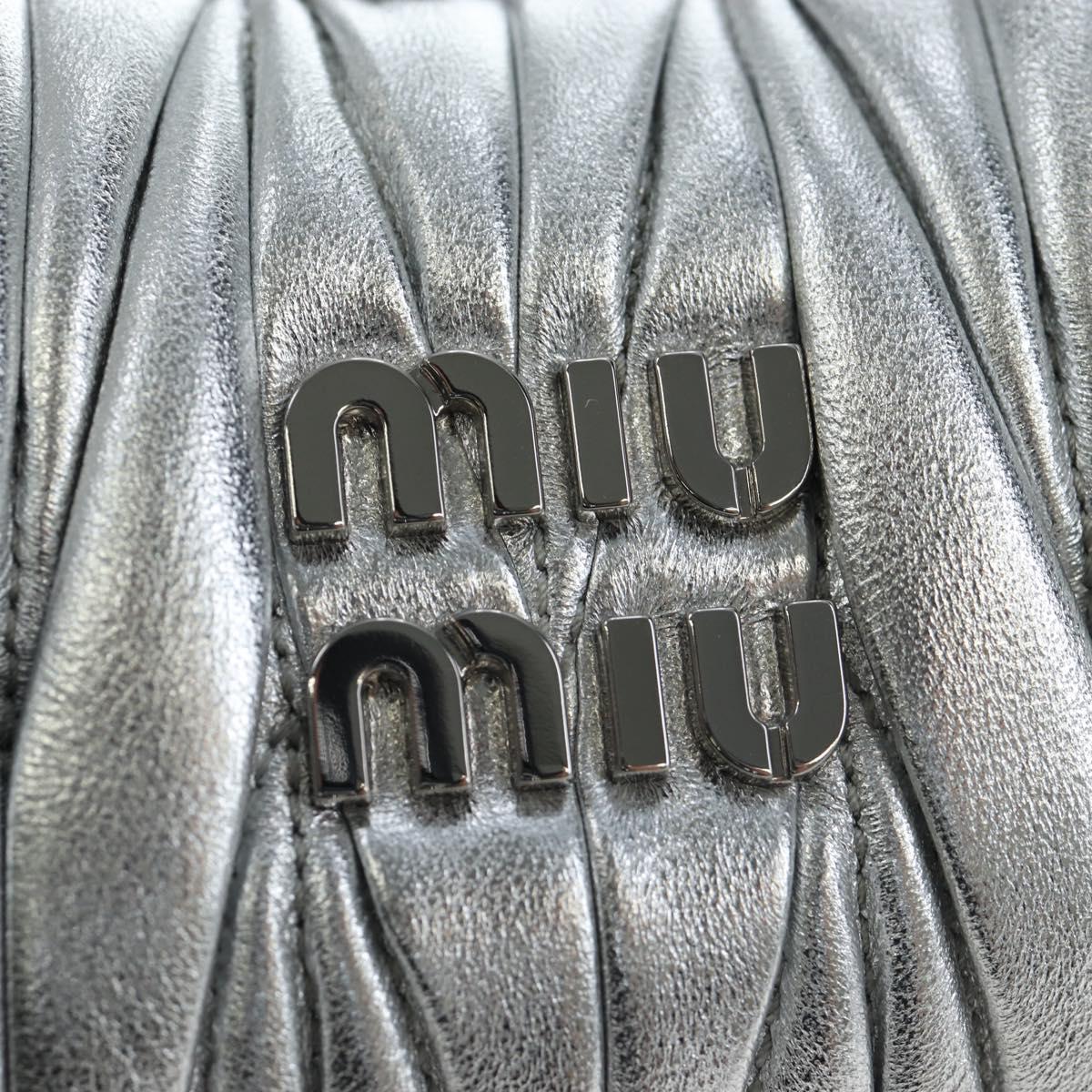 Miu Miu Matelasse Wonder Hand Bag Leather 2way Silver Auth 196012SAM