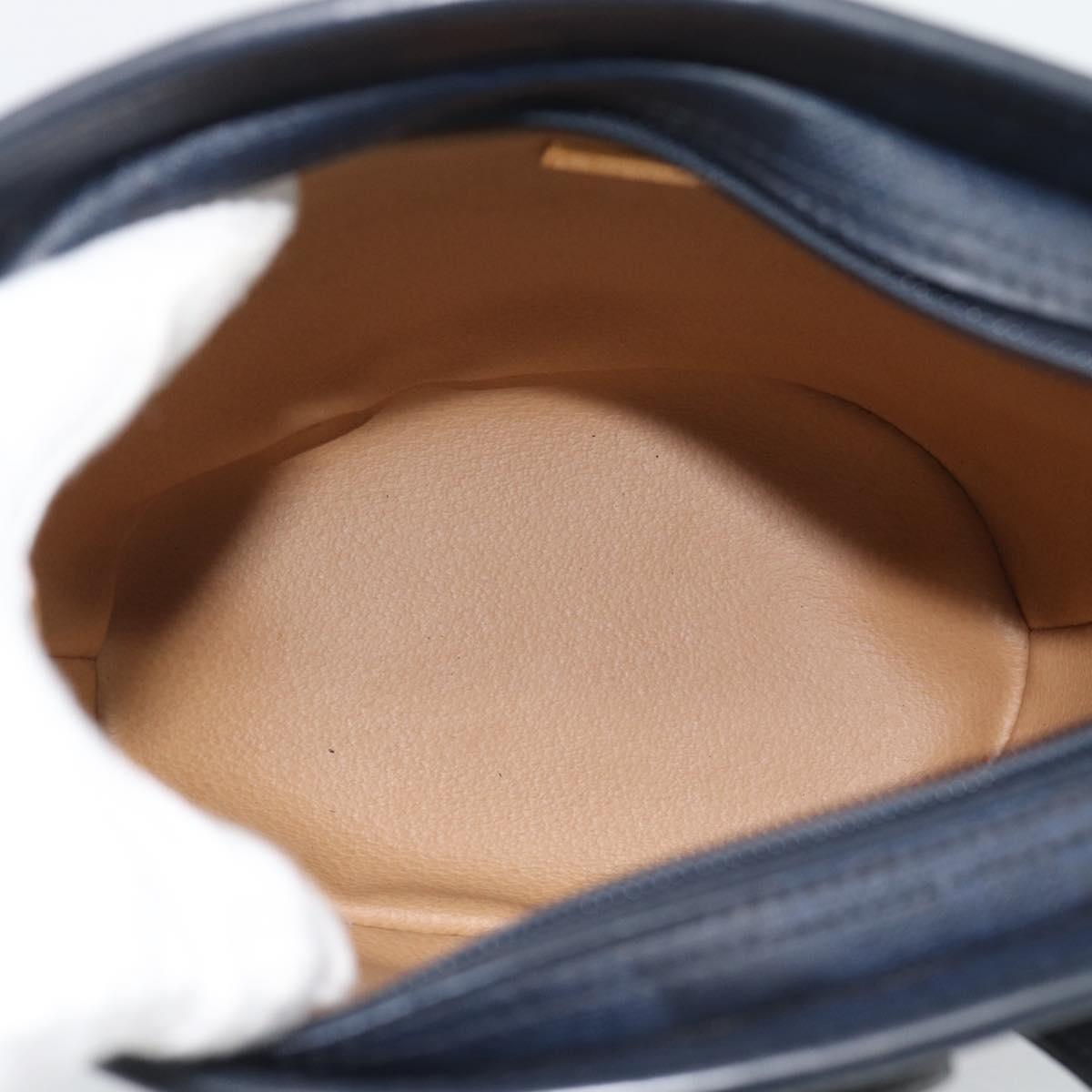 Christian Dior Trotter Canvas Shoulder Bag PVC Navy Gold Auth 196013A