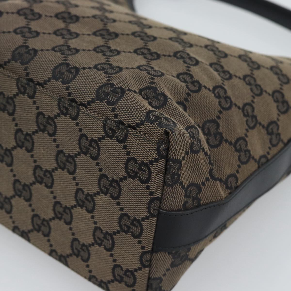 GUCCI GG Canvas Shoulder Bag Black Silver 000 0602 Auth 196015A