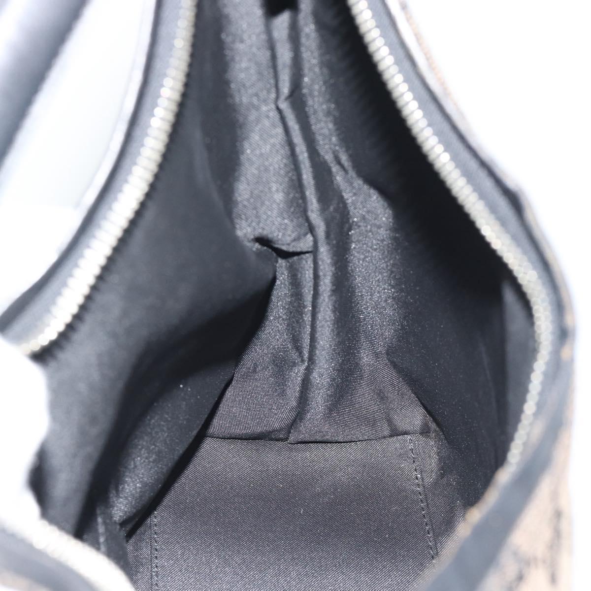 GUCCI GG Canvas Shoulder Bag Black Silver 000 0602 Auth 196015A