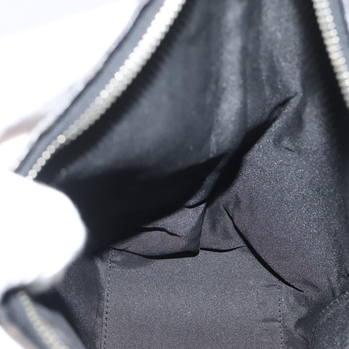 GUCCI GG Canvas Shoulder Bag Black Silver 000 0602 Auth 196015A