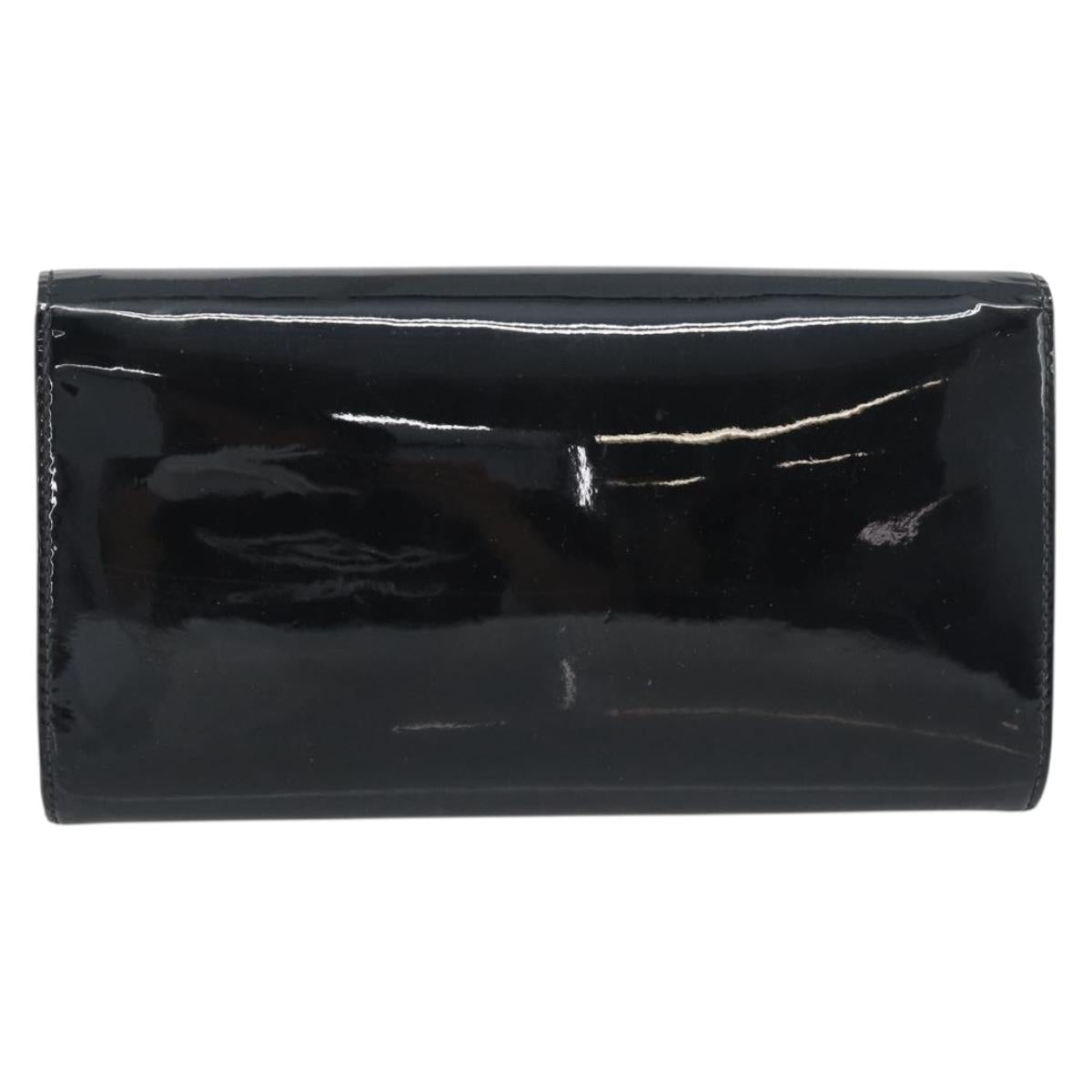 LOUIS VUITTON Pochette Louise EW Bag Patent leather Black M51634 LV Auth 196020