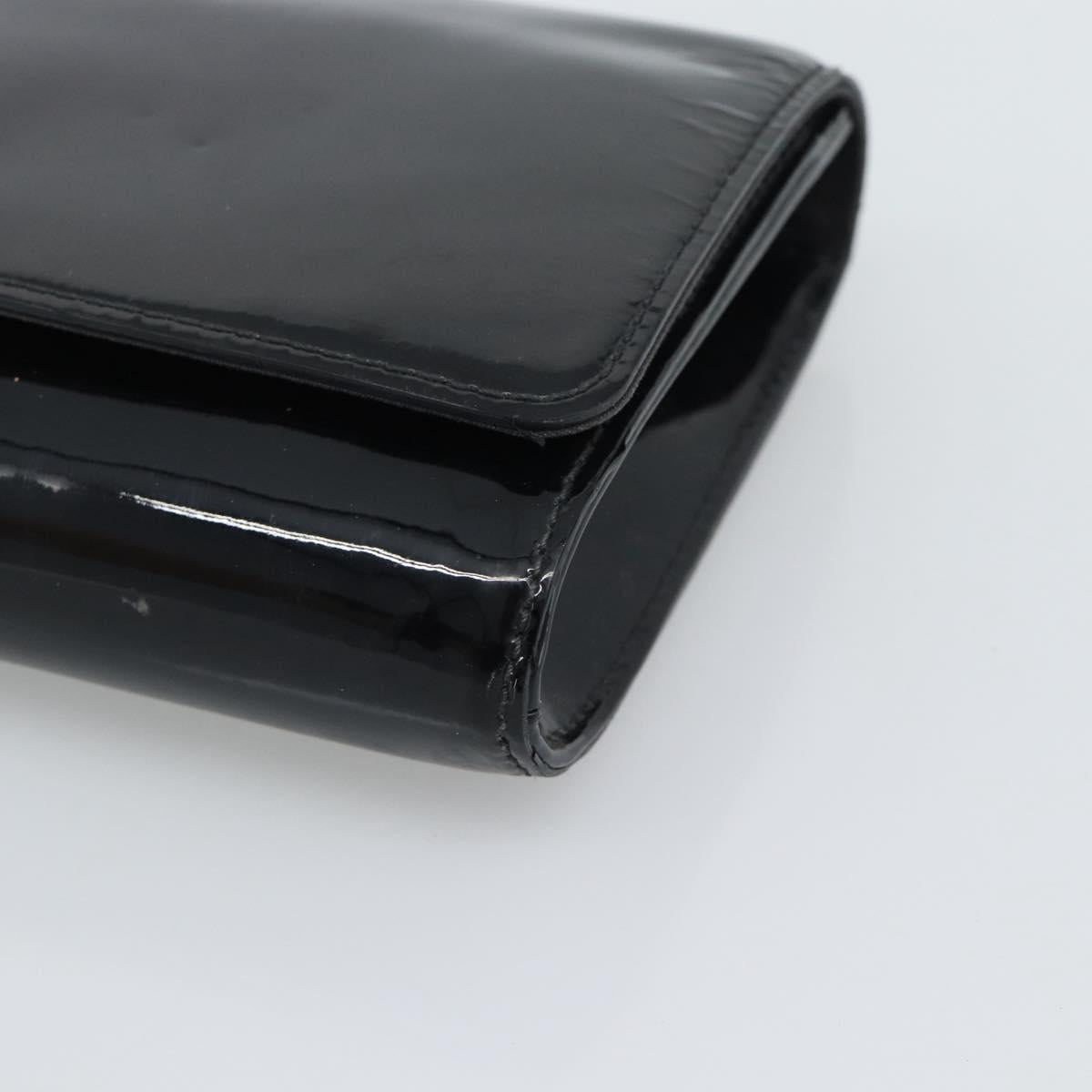 LOUIS VUITTON Pochette Louise EW Bag Patent leather Black M51634 LV Auth 196020
