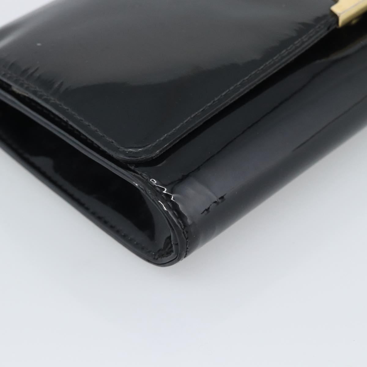 LOUIS VUITTON Pochette Louise EW Bag Patent leather Black M51634 LV Auth 196020