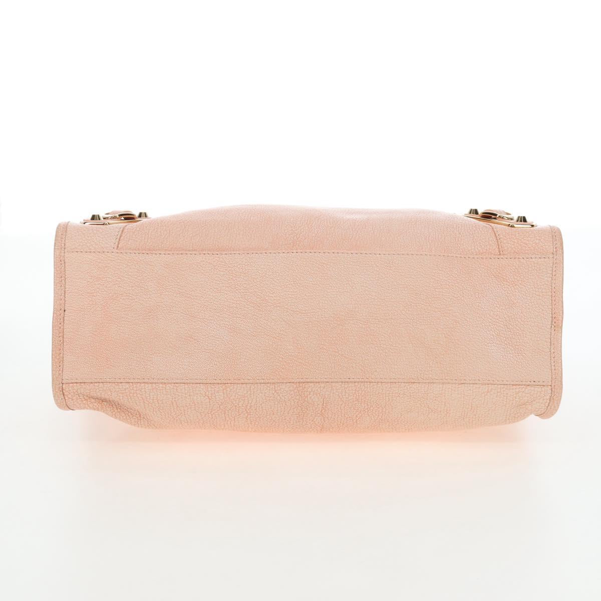 BALENCIAGA Metallic Edge City Bag Leather 2way Pink Gold 390154 Auth 196022M