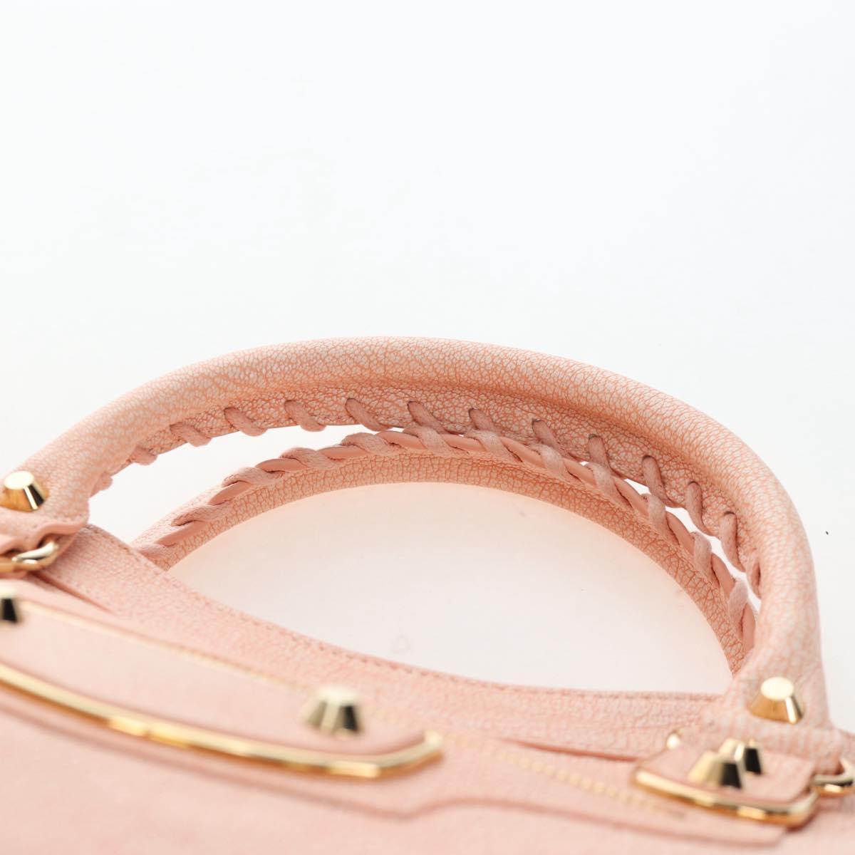 BALENCIAGA Metallic Edge City Bag Leather 2way Pink Gold 390154 Auth 196022M