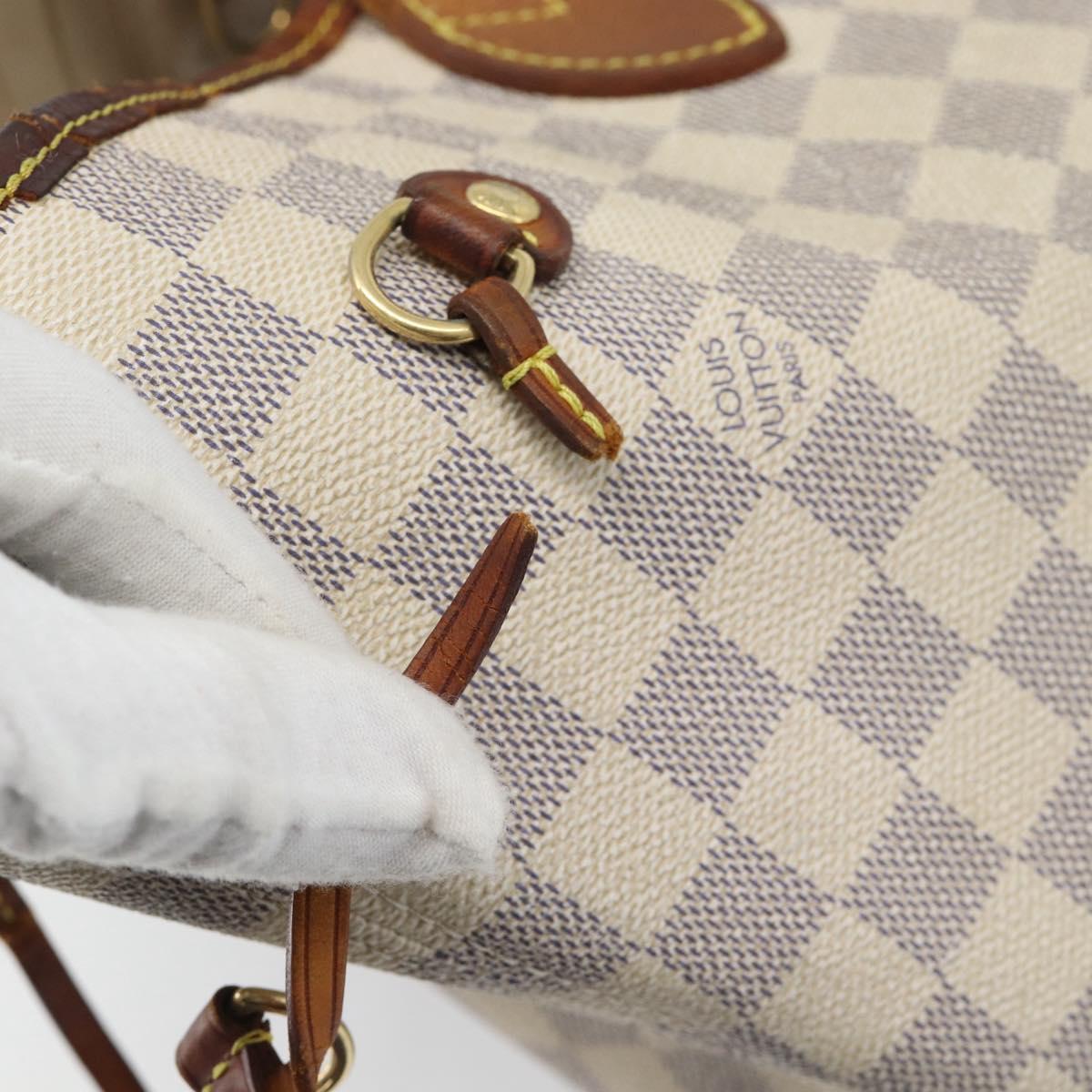 LOUIS VUITTON Damier Azur Neverfull MM Tote Bag N41605 LV Auth 196028