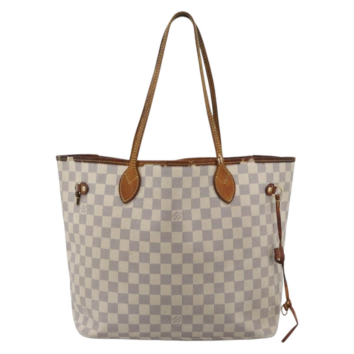 LOUIS VUITTON Damier Azur Neverfull MM Tote Bag N41605 LV Auth 196028