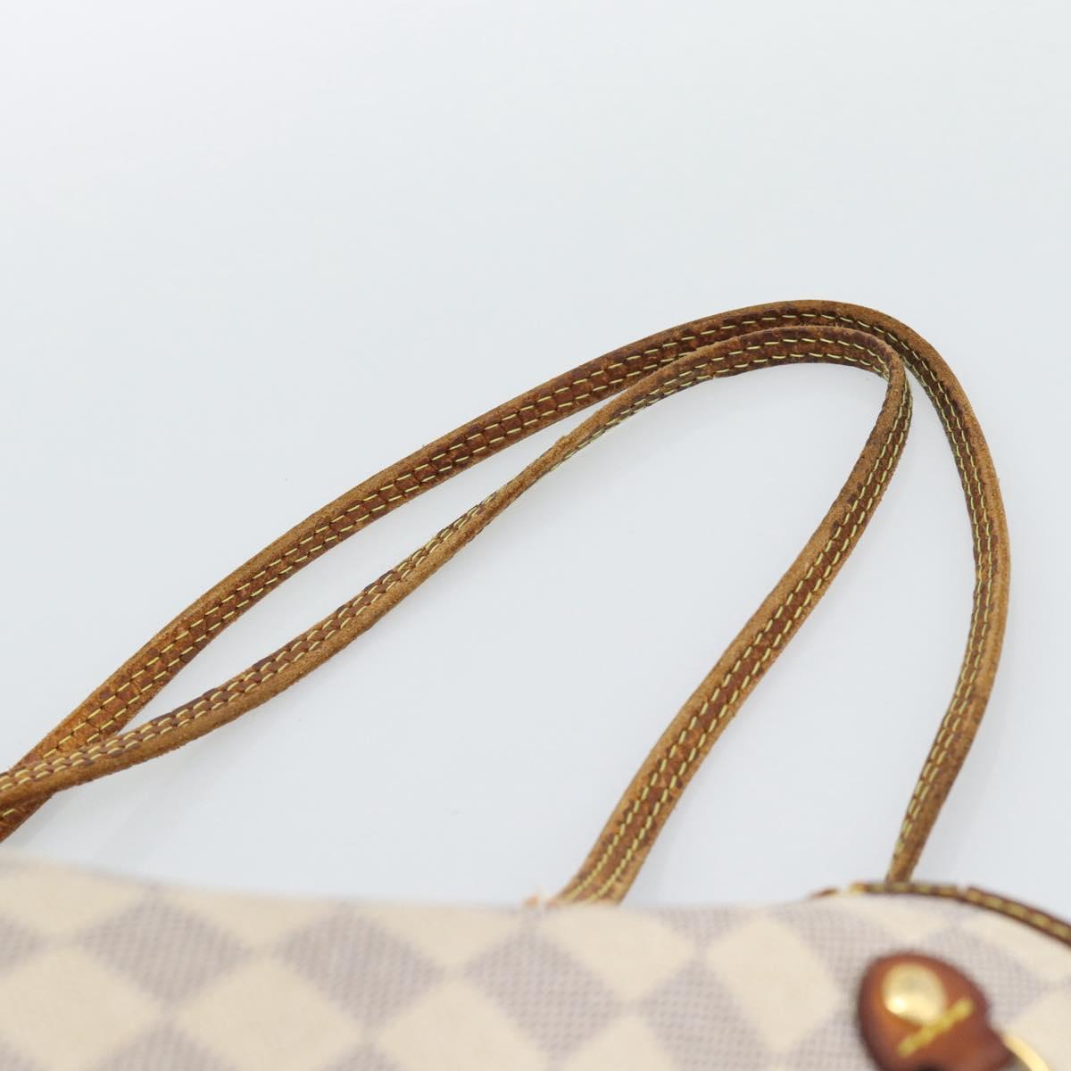 LOUIS VUITTON Damier Azur Neverfull MM Tote Bag N41605 LV Auth 196028