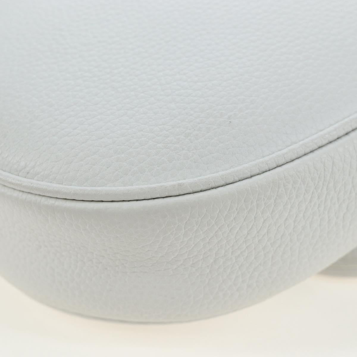 Christian Dior Saddle Bag Body Bag Leather Gray Silver Auth 196031V