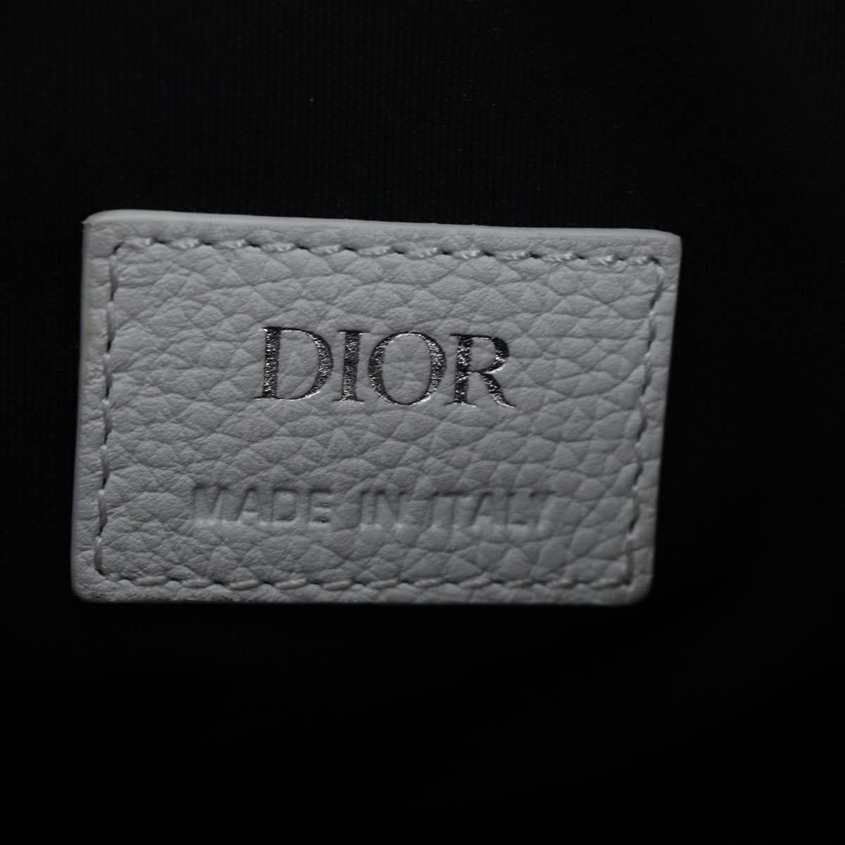 Christian Dior Saddle Bag Body Bag Leather Gray Silver Auth 196031V