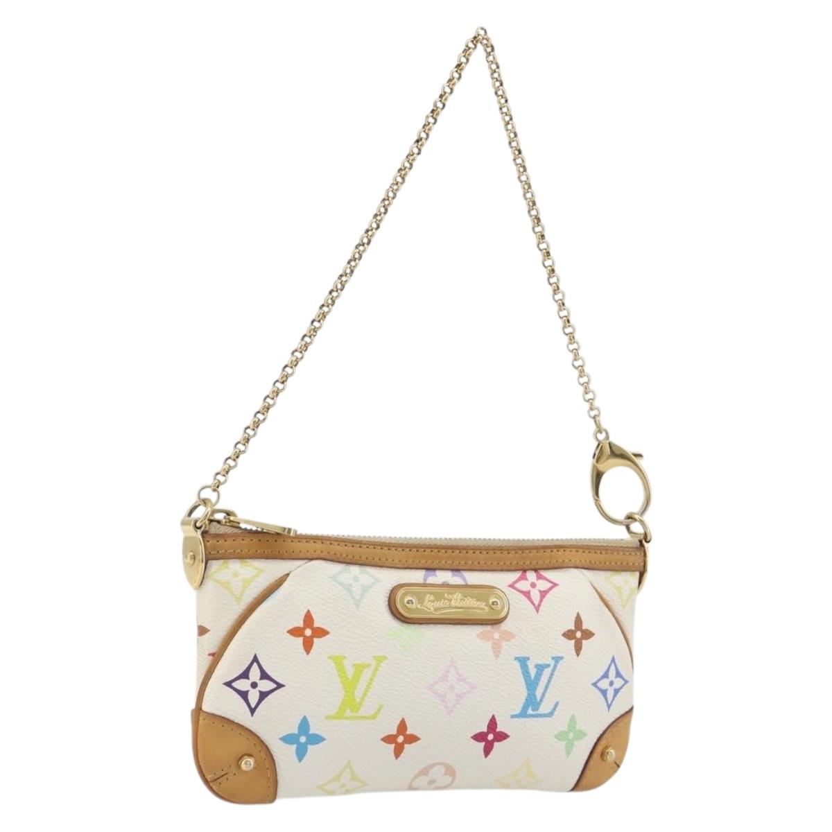 LOUIS VUITTON Monogram Multicolor Pochette Mira MM White M60096 LV Auth 196035V